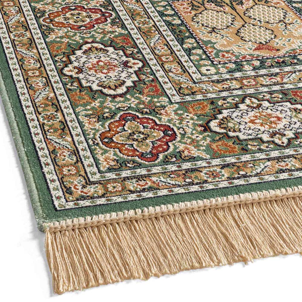Tapis de couloir oriental - Regal Silas vert - close up Tapis de couloir oriental - Regal Silas vert - close up