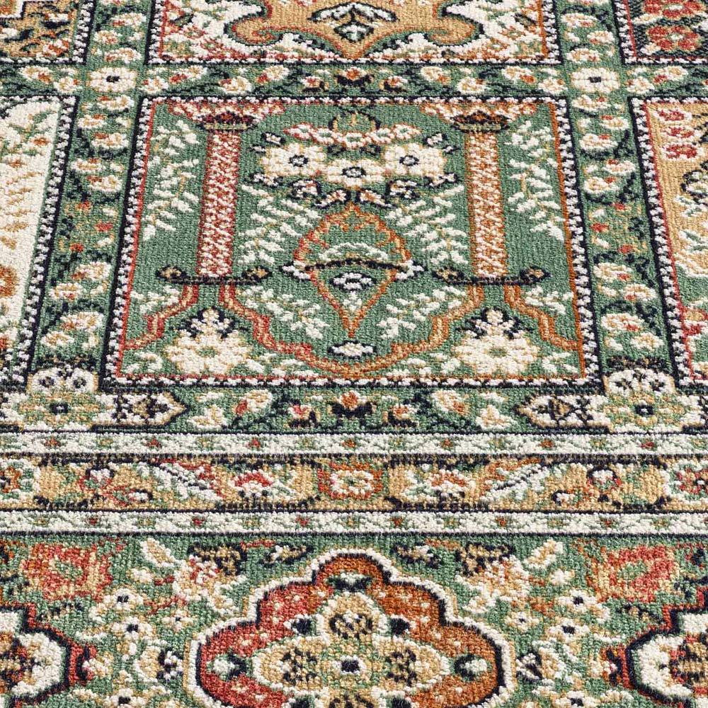 Tapis de couloir oriental - Regal Silas vert - close up Tapis de couloir oriental - Regal Silas vert - close up