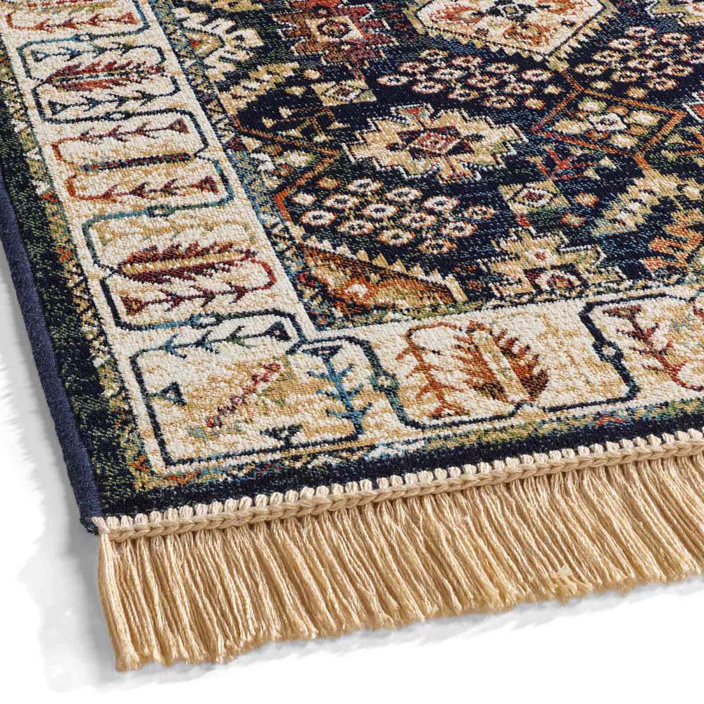 Tapis oriental - Regal Leander bleu foncé - close up Tapis oriental - Regal Leander bleu foncé - close up