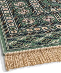 Tapis de couloir oriental - Regal Leonor vert foncé - close up, thumbnail Tapis de couloir oriental - Regal Leonor vert foncé - close up, thumbnail