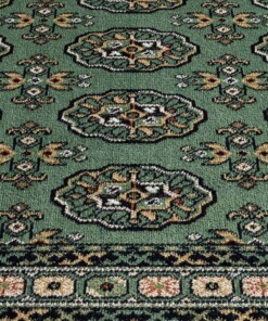 Tapis de couloir oriental - Regal Leonor vert foncé - close up, thumbnail Tapis de couloir oriental - Regal Leonor vert foncé - close up, thumbnail