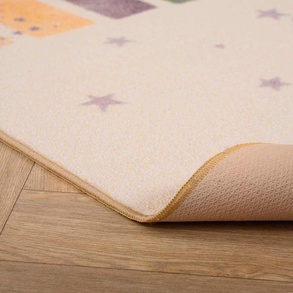 Tapis enfant arc-en-ciel - Joy crème - close up Tapis enfant arc-en-ciel - Joy crème - close up