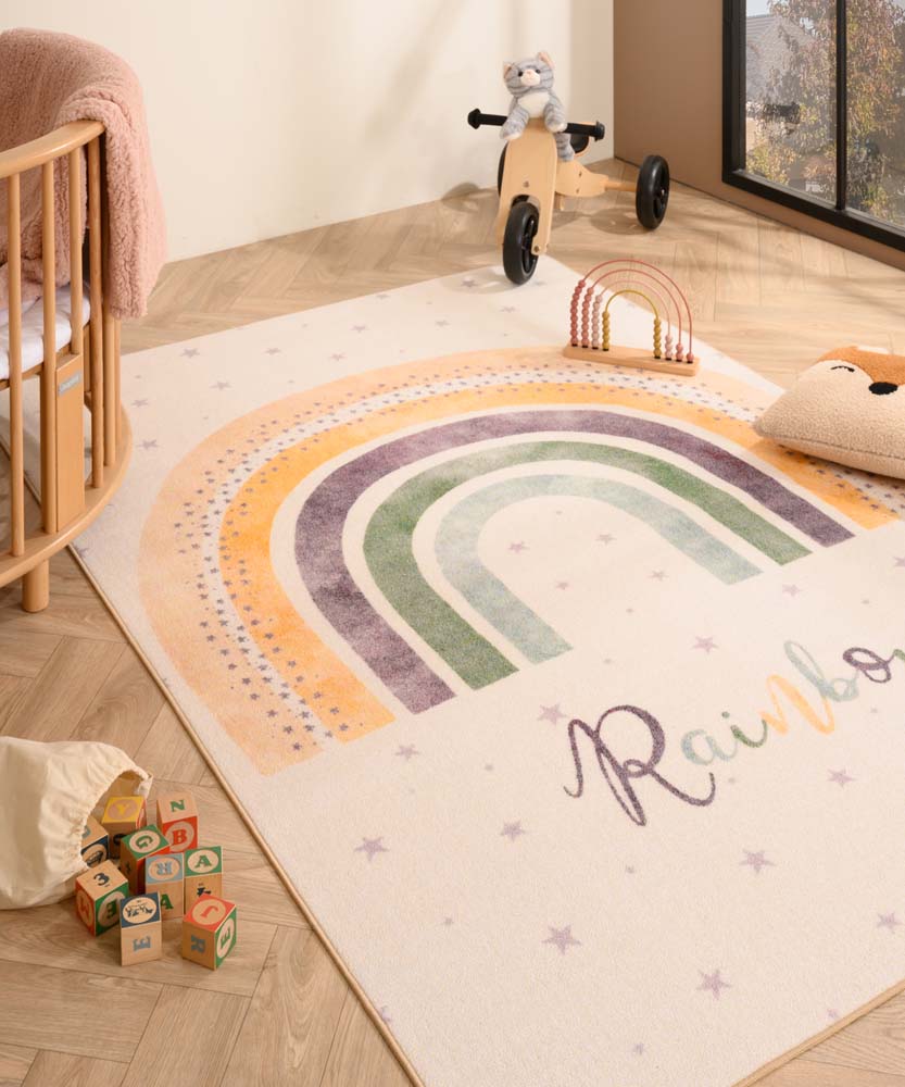 Tapis enfant arc-en-ciel - Joy crème - sfeer Tapis enfant arc-en-ciel - Joy crème - sfeer