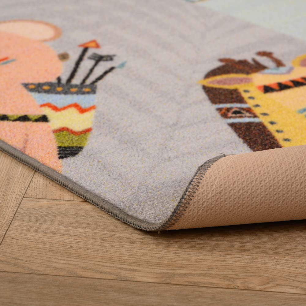 Tapis de jeu marelle - Joy No.1 gris - close up Tapis de jeu marelle - Joy No.1 gris - close up