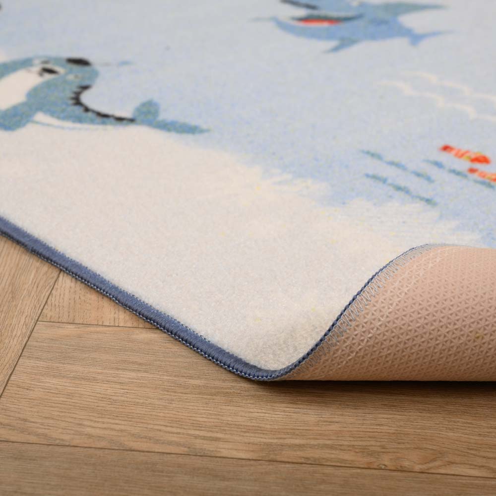 Tapis enfant carte du monde - Joy bleu - close up Tapis enfant carte du monde - Joy bleu - close up