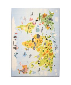 Tapis enfant carte du monde - Joy bleu - overzicht, thumbnail Tapis enfant carte du monde - Joy bleu - overzicht, thumbnail