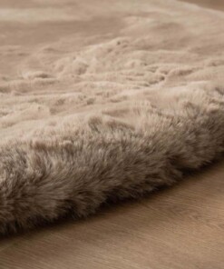 Tapis rond doux - Comfy Deluxe taupe - close up, thumbnail Tapis rond doux - Comfy Deluxe taupe - close up, thumbnail