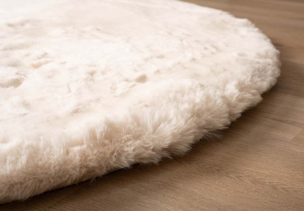 Tapis rond doux - Comfy Deluxe crème - close up Tapis rond doux - Comfy Deluxe crème - close up