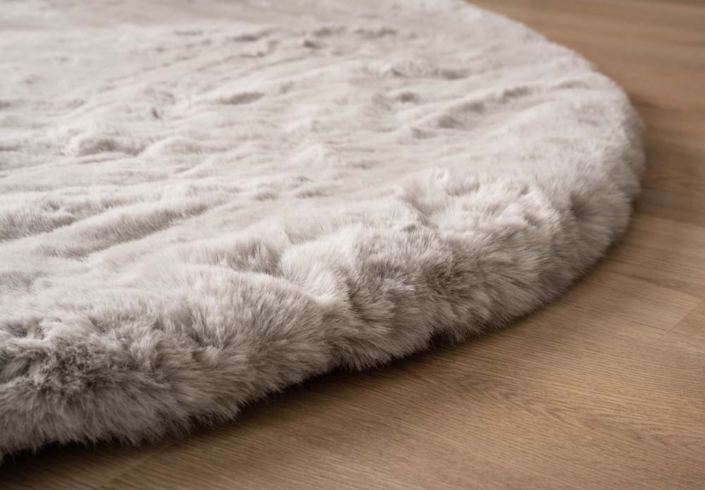 Tapis rond doux - Comfy Deluxe gris clair - close up Tapis rond doux - Comfy Deluxe gris clair - close up