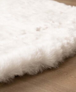 Tapis rond doux - Comfy Deluxe blanc - close up, thumbnail Tapis rond doux - Comfy Deluxe blanc - close up, thumbnail