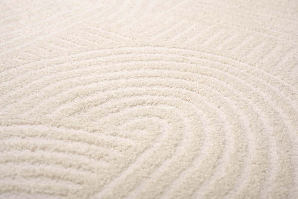 Tapis de couloir scandinave - Contour Bend crème - close up Tapis de couloir scandinave - Contour Bend crème - close up