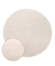 Tapis Rond scandinave - Contour Bend Crème - overzicht, thumbnail