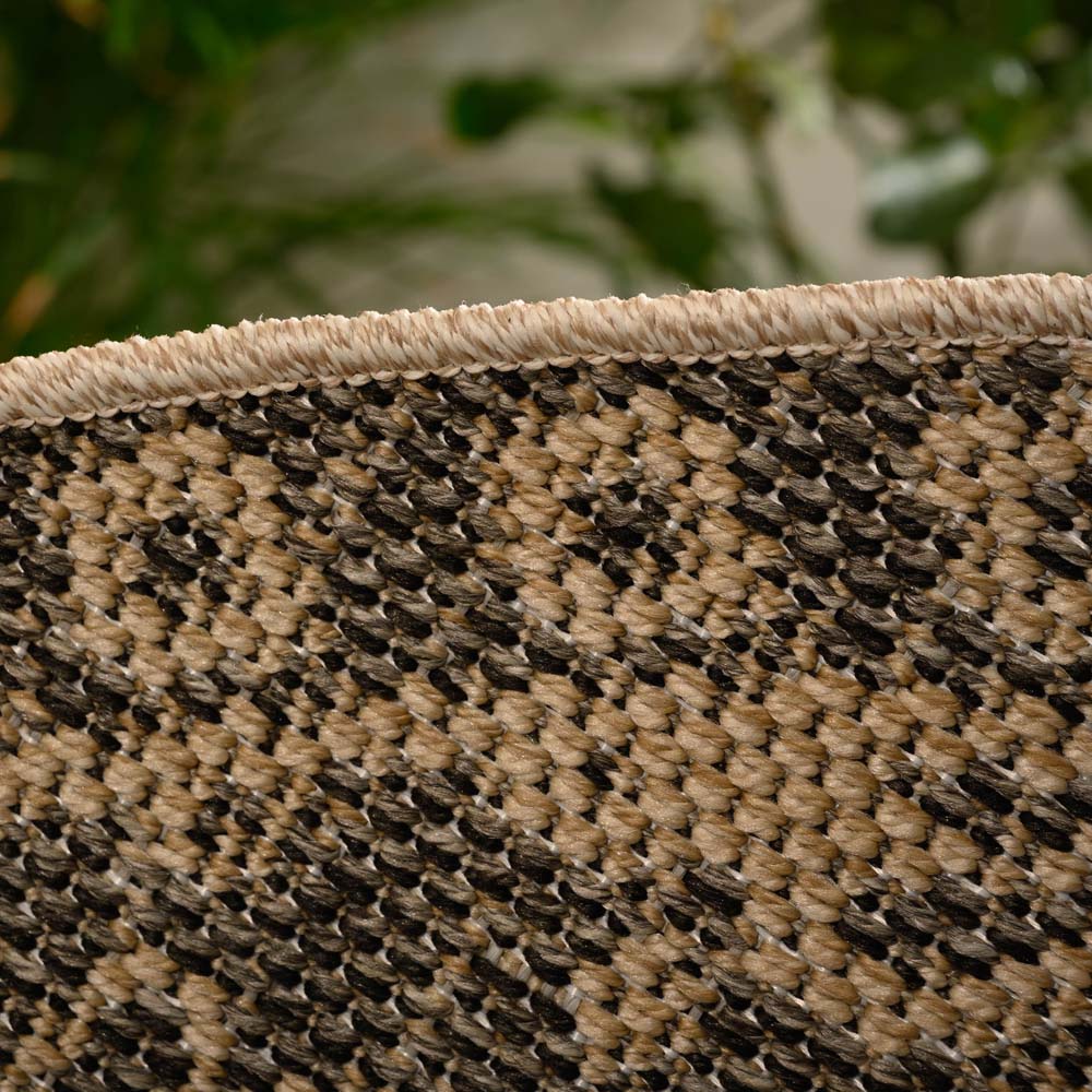 Tapis d'extérieur Rond Sunny oriental - beige/noir - close up Tapis d'extérieur Rond Sunny oriental - beige/noir - close up