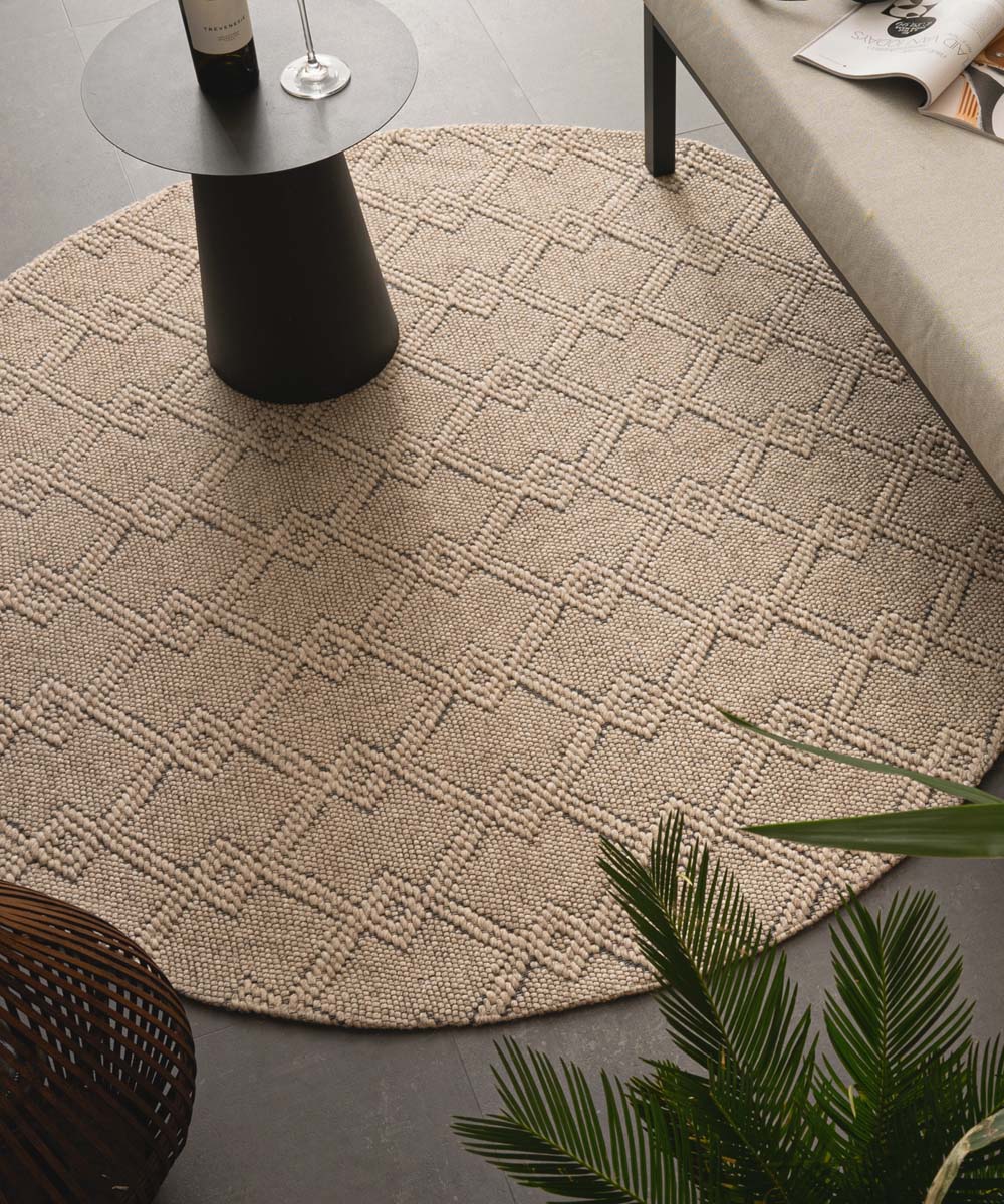 Tapis d'extérieur Rond - Var beige - sfeer Tapis d'extérieur Rond - Var beige - sfeer