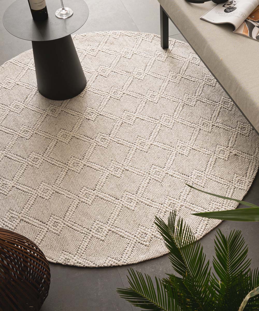 Tapis d'extérieur Rond - Var blanc Tapis d'extérieur Rond - Var blanc