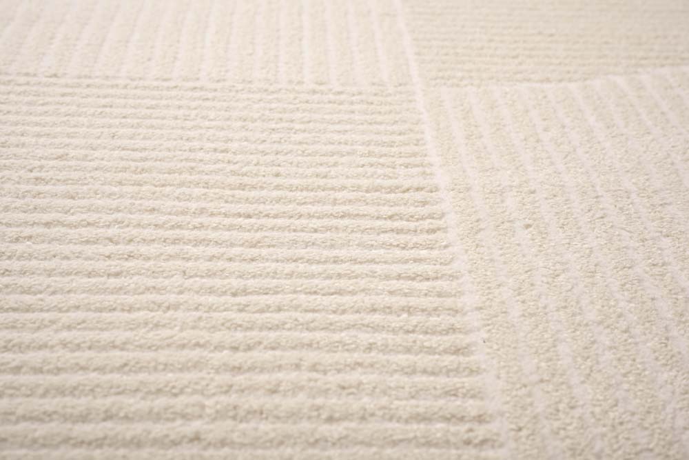 Tapis Carré scandinave - Contour Circle Crème - close up Tapis Carré scandinave - Contour Circle Crème - close up