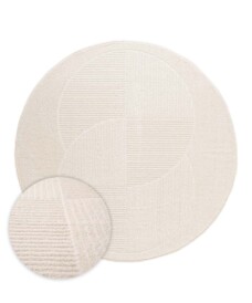 Tapis Rond scandinave - Contour Circle Crème - overzicht, thumbnail