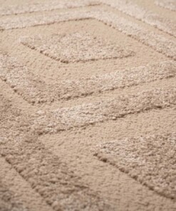 Tapis Rond scandinave - Contour Diamond beige - close up