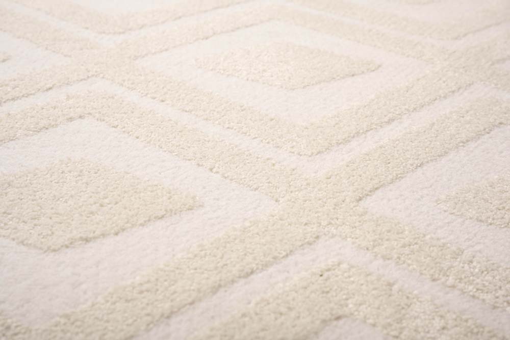 Tapis de couloir scandinave - Contour Diamond crème - close up Tapis de couloir scandinave - Contour Diamond crème - close up