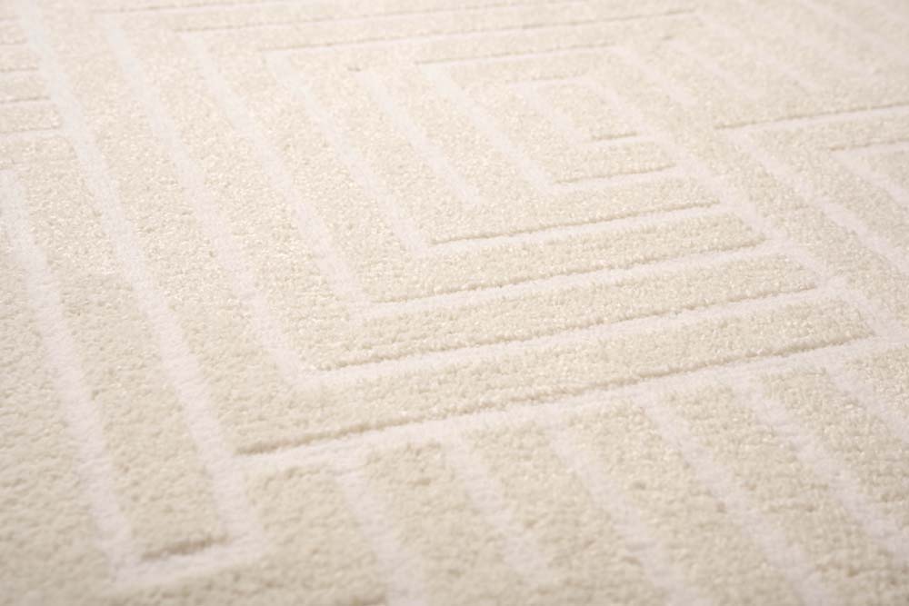 Tapis Rond scandinave - Contour Gem Crème - close up Tapis Rond scandinave - Contour Gem Crème - close up