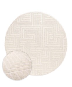Tapis Rond scandinave - Contour Gem Crème - overzicht