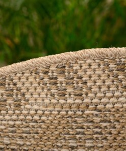 Tapis d'extérieur Rond aspect jute Sunny Contour - beige - close up, thumbnail