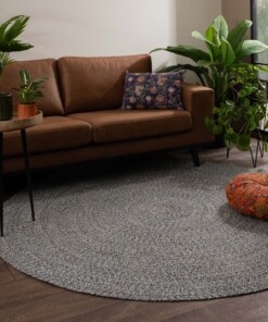 Tapis coton Rond Joy - bleu