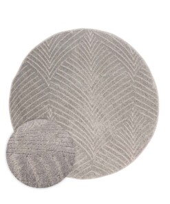 Tapis Rond scandinave - Contour Leaf gris - overzicht