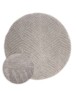 Tapis Rond scandinave - Contour Leaf gris - overzicht, thumbnail