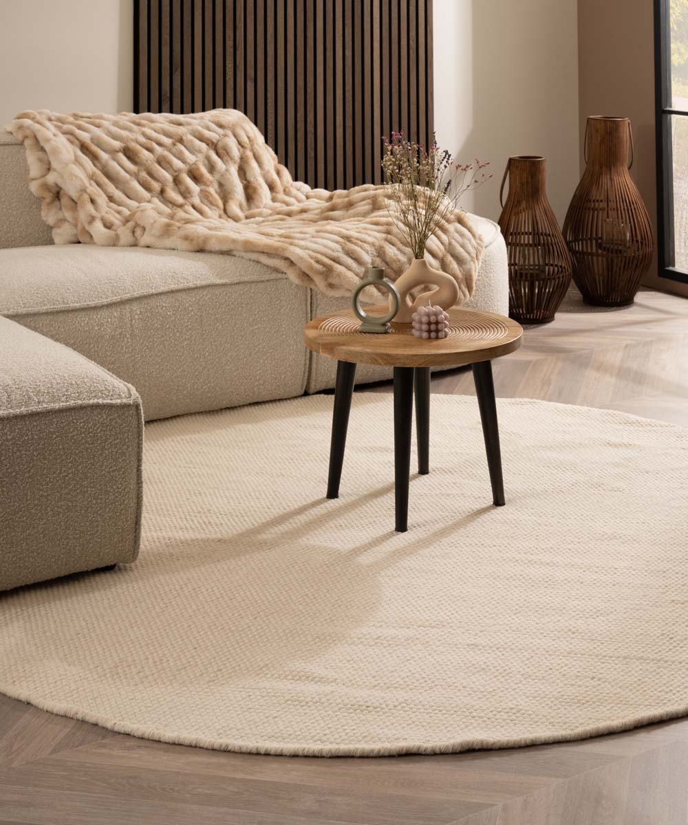 Tapis en laine Rond - Ulstein blanc Tapis en laine Rond - Ulstein blanc