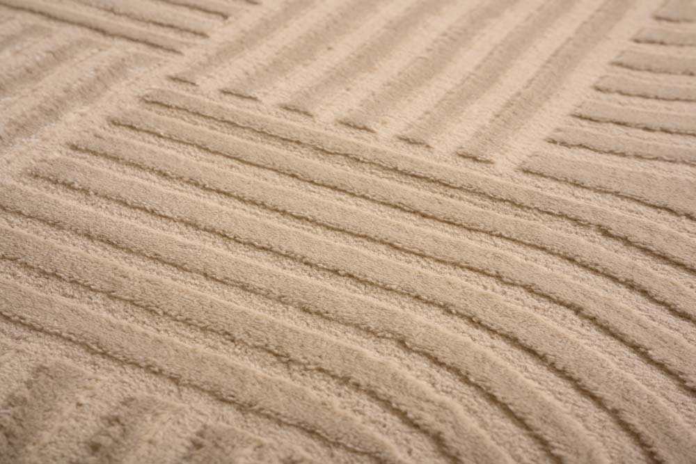 Tapis de couloir scandinave - Serene Vidda beige - close up Tapis de couloir scandinave - Serene Vidda beige - close up