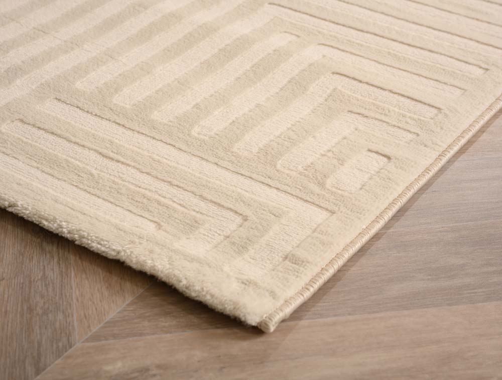 Tapis de couloir scandinave - Serene Voss crème - close up Tapis de couloir scandinave - Serene Voss crème - close up