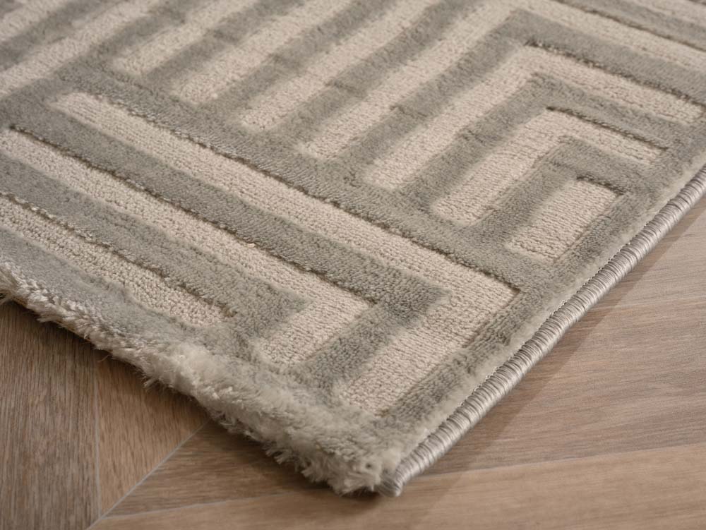 Tapis scandinave - Serene Voss argent - close up Tapis scandinave - Serene Voss argent - close up