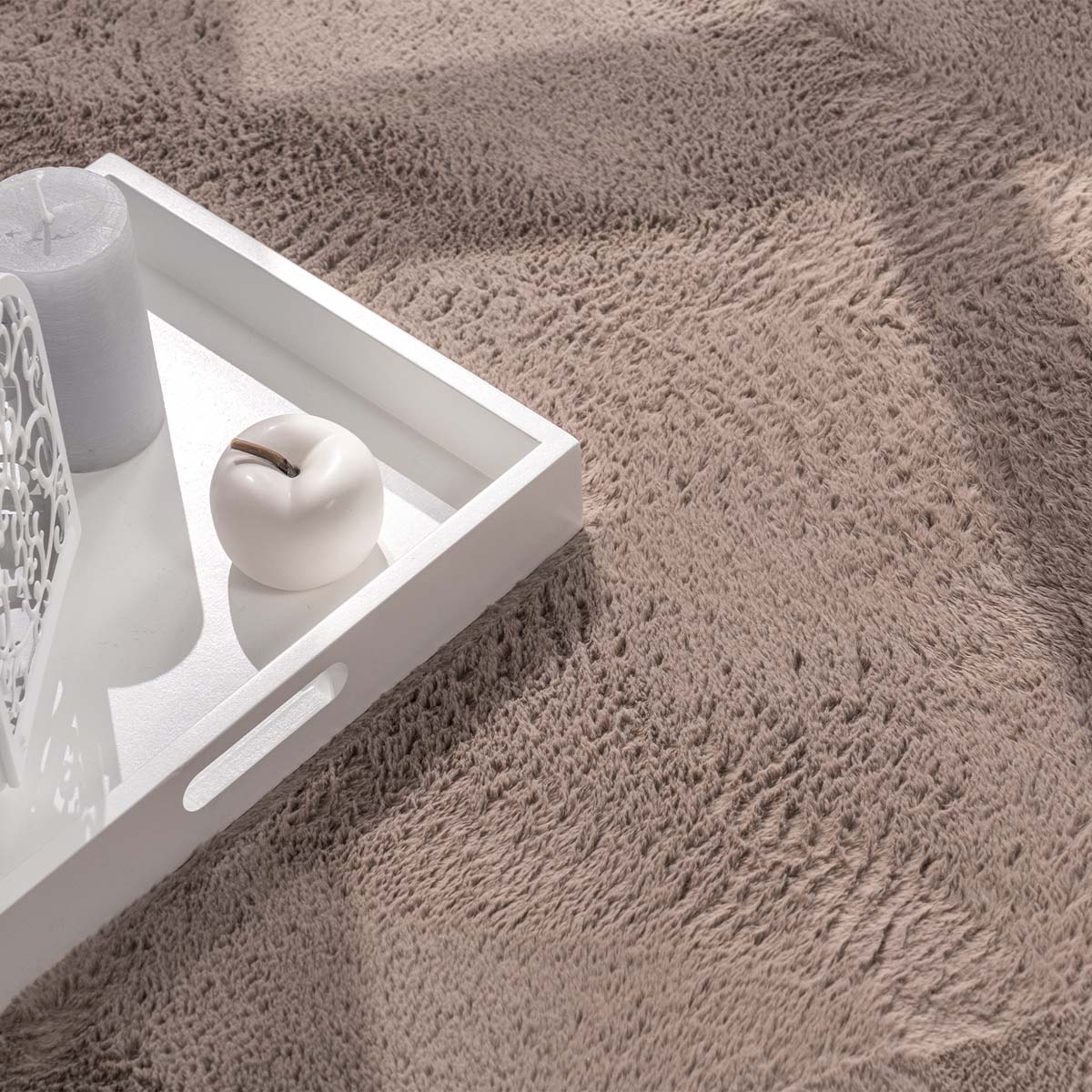 Tapis poil ras - Svea taupe - close up Tapis poil ras - Svea taupe - close up