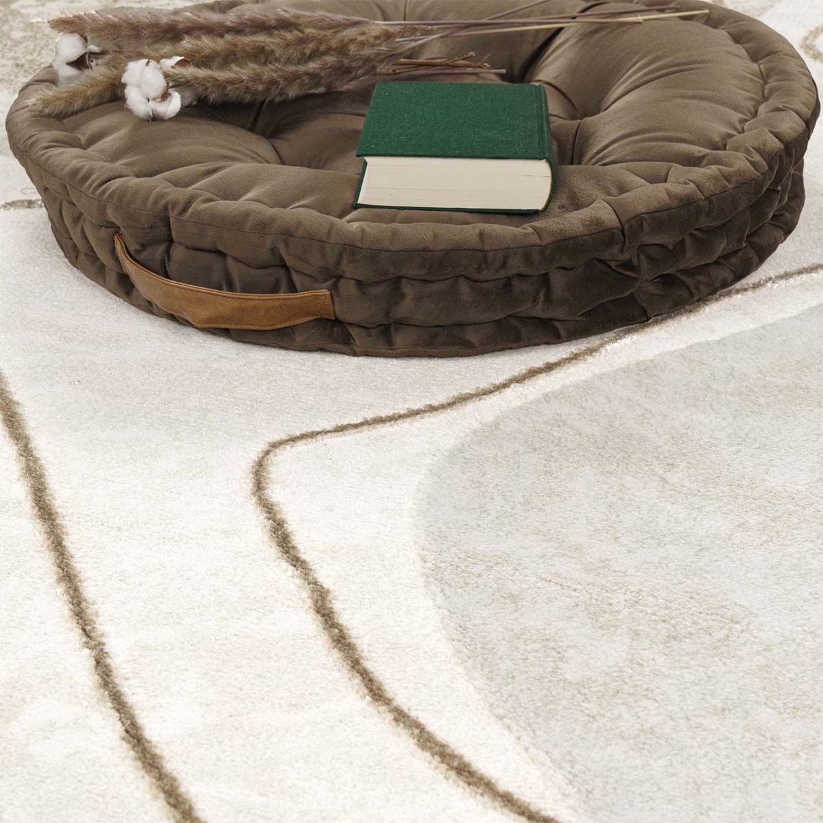 Tapis poil ras - Calm Waves beige - close up Tapis poil ras - Calm Waves beige - close up