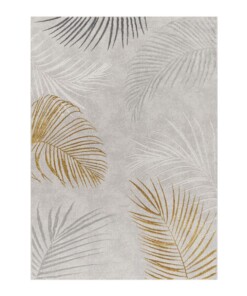 Tapis poil ras​ - Tropical Palms gris/jaune - overzicht