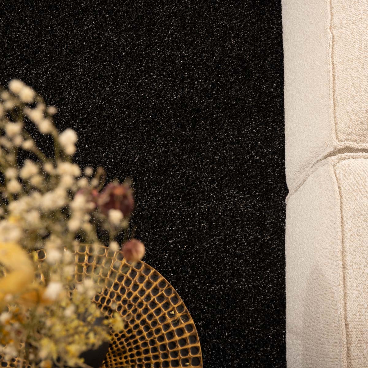 Tapis Carré poils longs Shaggy Trend - gris anthracite - close up Tapis Carré poils longs Shaggy Trend - gris anthracite - close up