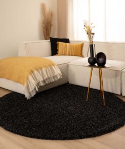 Tapis Rond poils longs Shaggy Trend - gris anthracite - sfeer