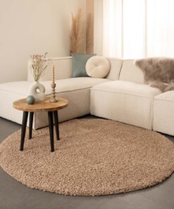 Tapis Rond poils longs Shaggy Trend - beige - sfeer, thumbnail