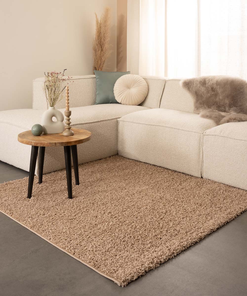 Tapis Carré poils longs Shaggy Trend - beige - sfeer Tapis Carré poils longs Shaggy Trend - beige - sfeer