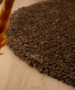 Tapis Rond poils longs Shaggy Trend - marron - close up, thumbnail Tapis Rond poils longs Shaggy Trend - marron - close up, thumbnail