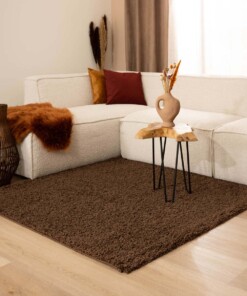 Tapis Carré poils longs Shaggy Trend - marron - sfeer