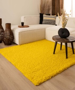 Tapis Carré poils longs Shaggy Trend - jaune - sfeer, thumbnail