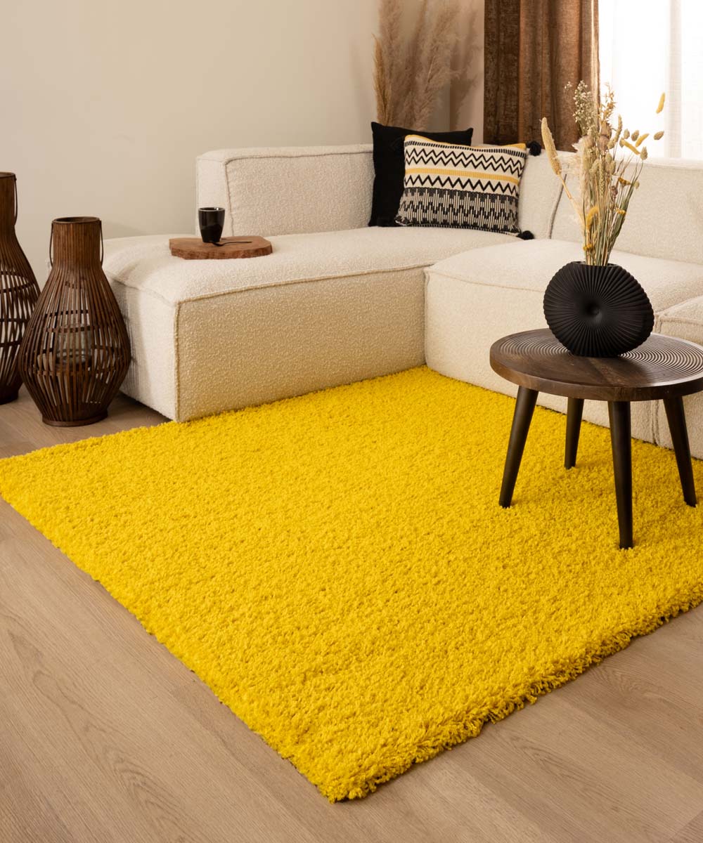 Tapis Carré poils longs Shaggy Trend - jaune - sfeer Tapis Carré poils longs Shaggy Trend - jaune - sfeer