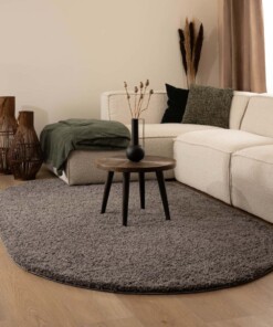 Tapis ovale poils longs - Shaggy Trend gris - sfeer