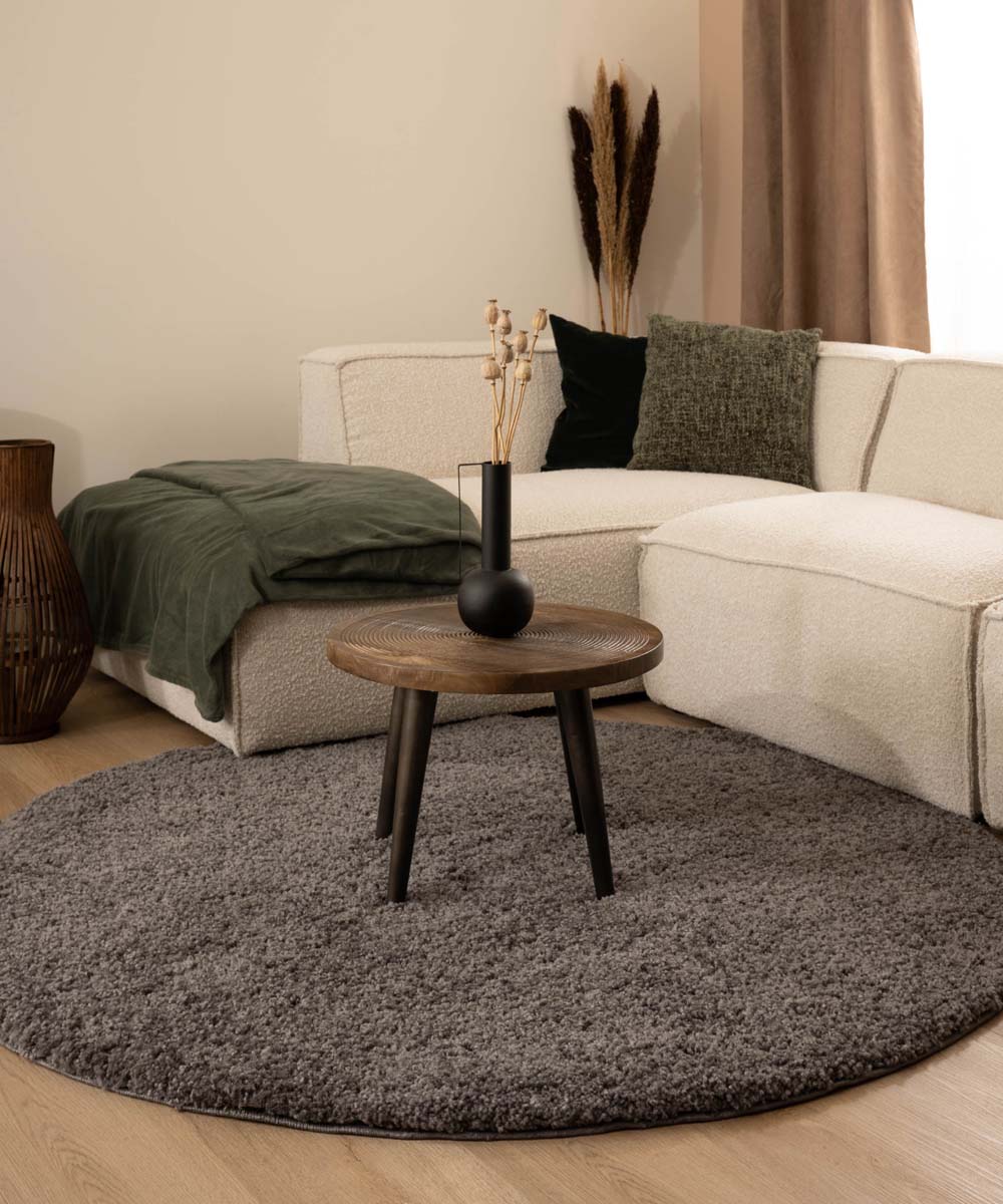 Tapis Rond poils longs Shaggy Trend - gris - sfeer Tapis Rond poils longs Shaggy Trend - gris - sfeer