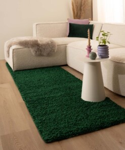 Tapis de couloir poils longs Shaggy Trend - vert émeraude - sfeer