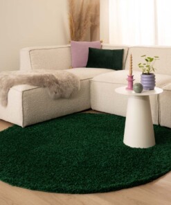 Tapis rond poils longs Shaggy Trend - vert émeraude - sfeer, thumbnail