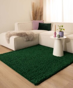 Tapis Carré poils longs Shaggy Trend - vert émeraude - sfeer