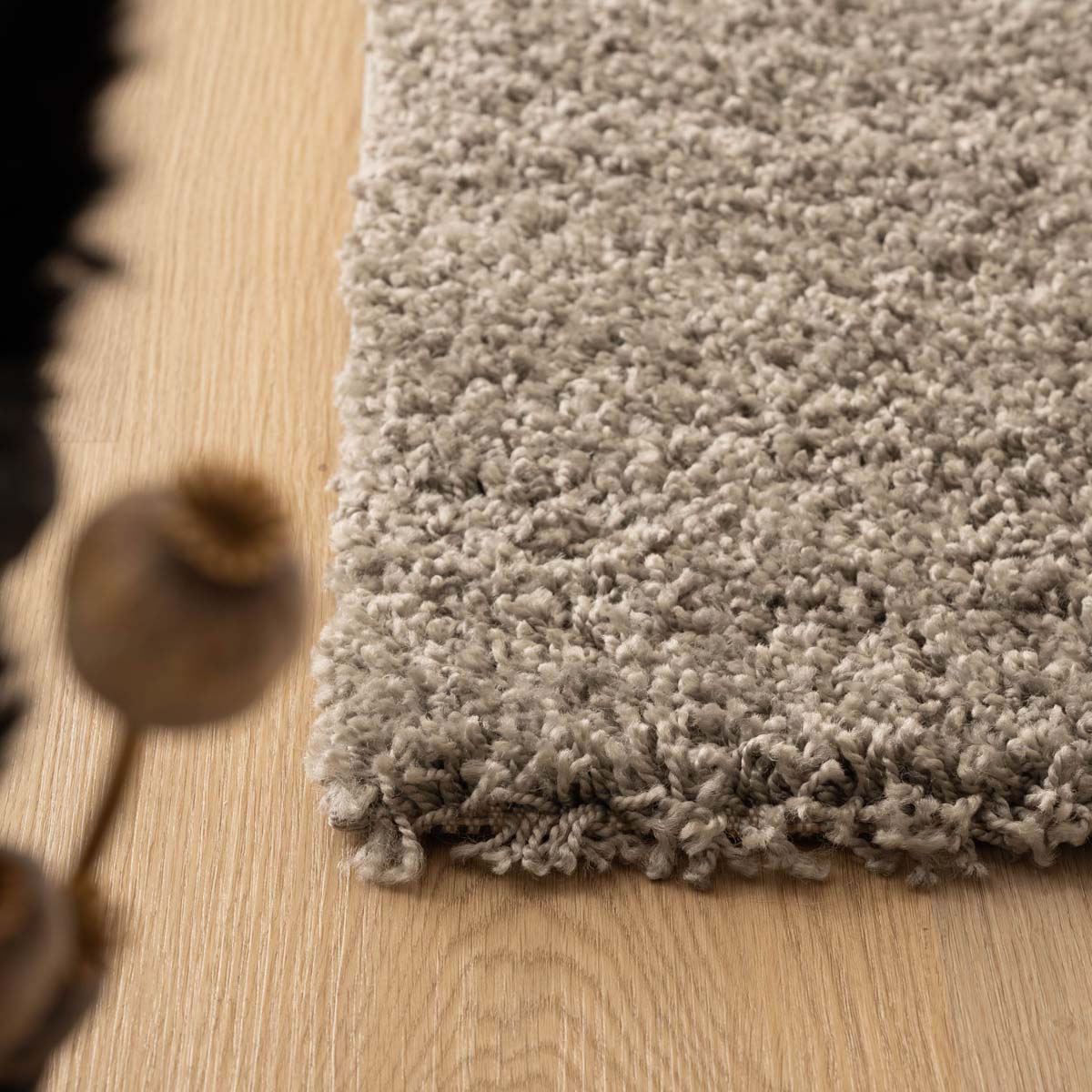 Tapis Carré poils longs Shaggy Trend - gris clair - close up Tapis Carré poils longs Shaggy Trend - gris clair - close up